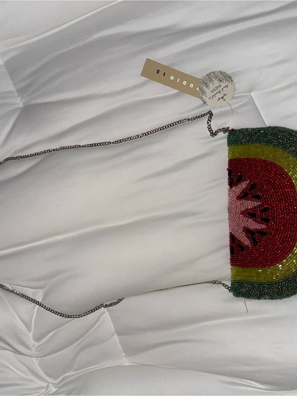 Watermelon Beaded Purse Handmade in India New with Tags
